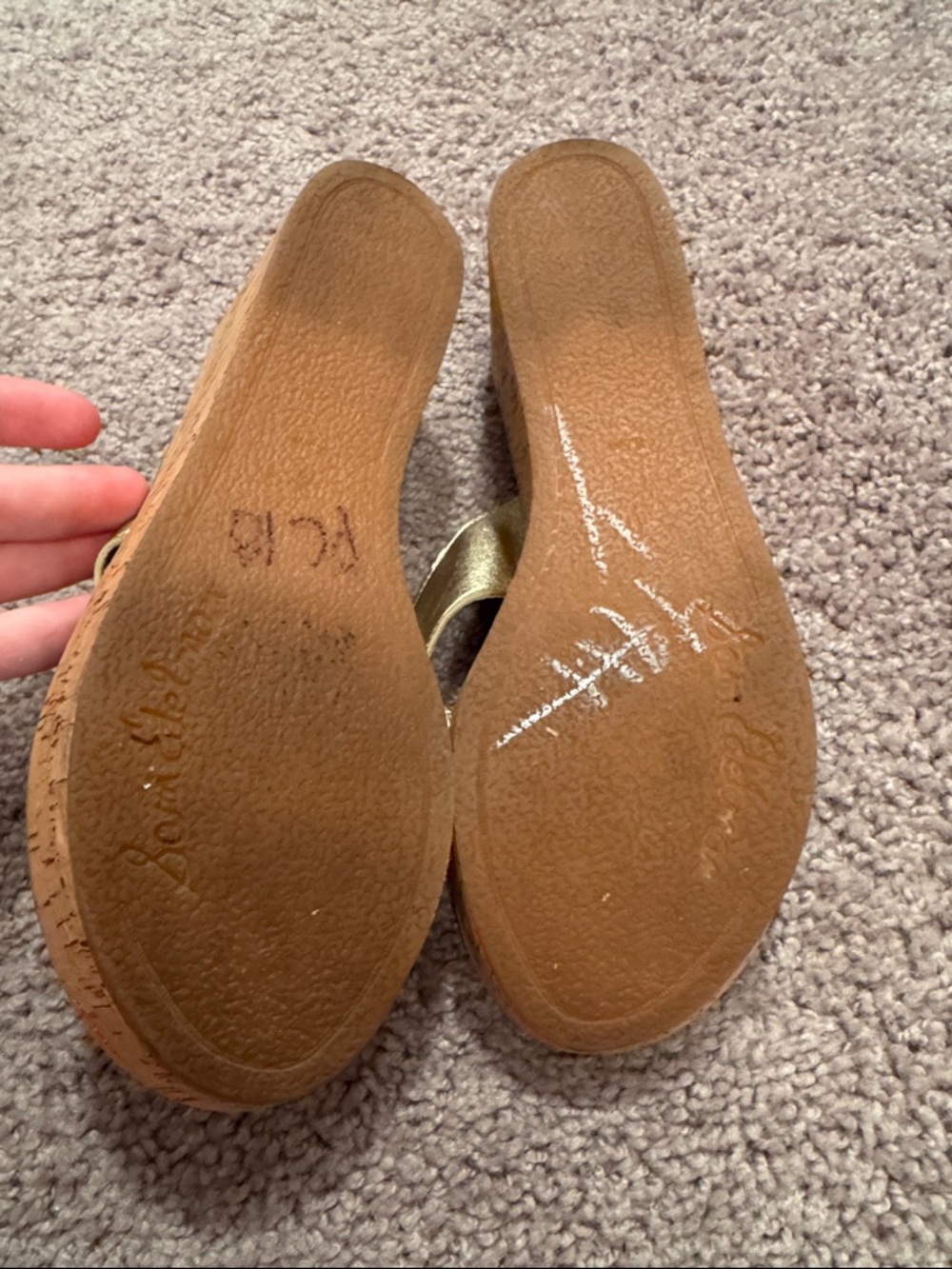 Sam Edelman Metallic Gold Platform Thong Sandals - Picture 4 of 4